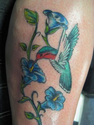 Hummingbird Tats Picture On Leg